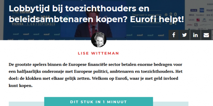 Lobbytijd bij toezichthouders en beleidsambtenaren kopen? – FTM